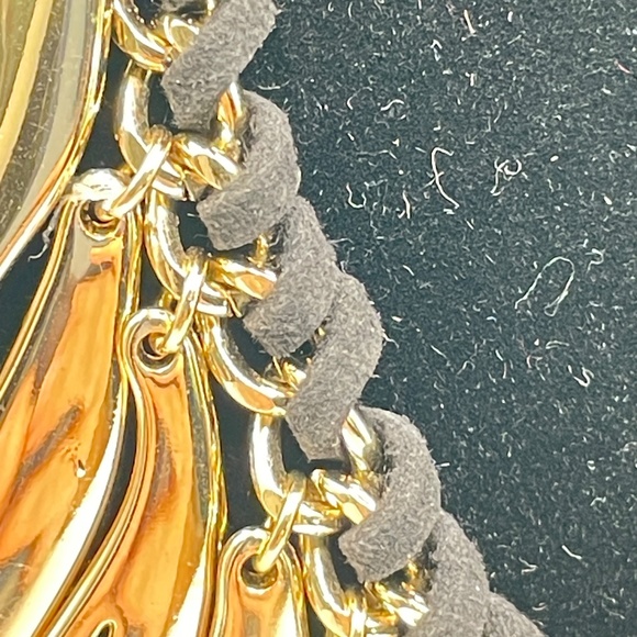 Bohemian Lovemark Chain Metal Leaf Fringe Necklace NWT - Picture 3 of 11